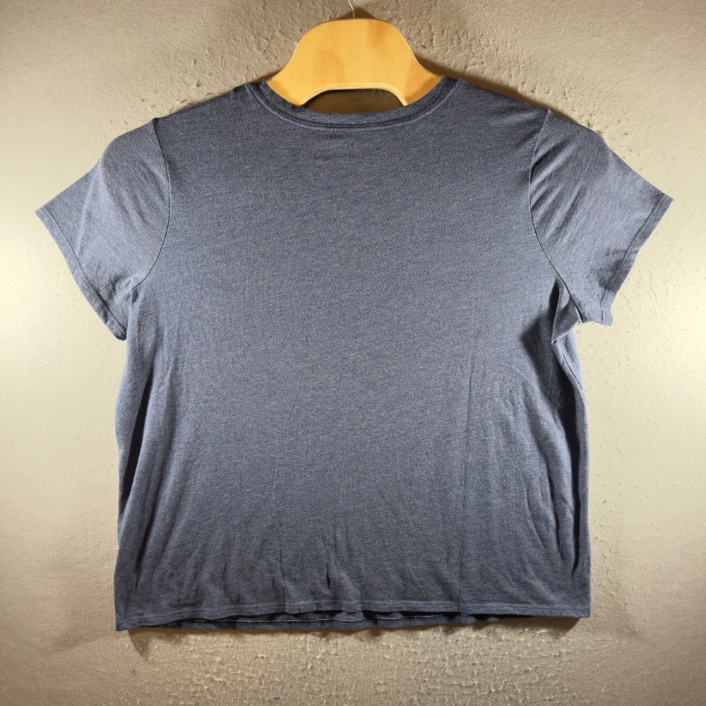 3040 | NWT Lucky Brand Nashville Guitars Graphic Tee Blue Heather Women 1X - Picture 2 of 10